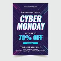 cyber monday sale poster template vector