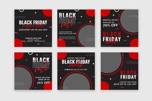 black friday sale social media post template vector