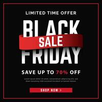 black friday sale social media post template vector