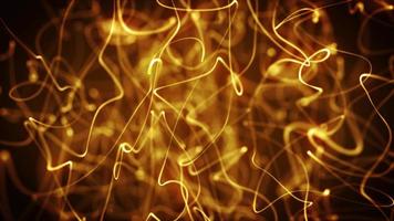 Cuerdas de oro abstractas agitando lazo de fondo fx video