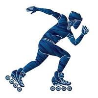 jugador de patinaje sobre ruedas vector