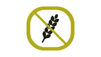 símbolo libre de gluten ilustrado sobre un fondo video