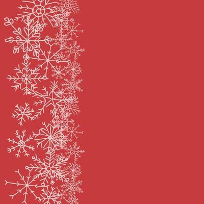 red christmas background with snowflakes and with place for text