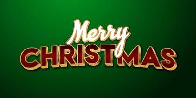 Gold and green merry christmas lettering on green background vector