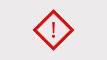 Warning sign illustrated on a background video