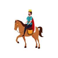 king of fairytale in horse avatar character vector