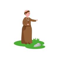 monk fantasy magic isolated icon vector