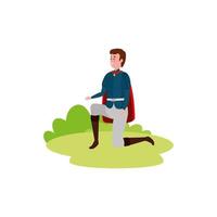 prince of fairytale in grass avatar character vector