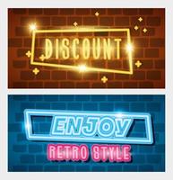 set labels retro style of neon light vector