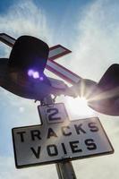 Two Train Track Sign and Light photo