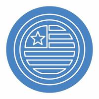 USA Flag in Round Icon Blue.eps vector