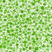 Shamrock or clover leaves flat design green backdrop pattern vector illustration.