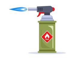 blowtorch with blue flame for construction. vector