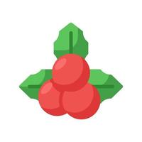 Mistletoe flat style Icon. Vector illustration for graphic design, website, app. Christmas theme.