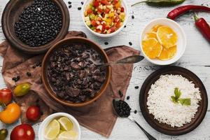 top view composition with delicious brazilian food photo