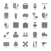 paquete de iconos de elementos eléctricos para el diseño de su sitio web, logotipo, aplicación, ui. diseño de glifo de icono de elemento eléctrico. Ilustración de gráficos vectoriales y trazo editable. vector