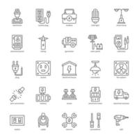 paquete de iconos de elementos eléctricos para el diseño de su sitio web, logotipo, aplicación, ui. diseño de esquema de icono de elemento eléctrico. Ilustración de gráficos vectoriales y trazo editable. vector