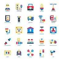 paquete de iconos de elementos eléctricos para el diseño de su sitio web, logotipo, aplicación, ui. diseño plano del icono del elemento eléctrico. Ilustración de gráficos vectoriales y trazo editable. vector