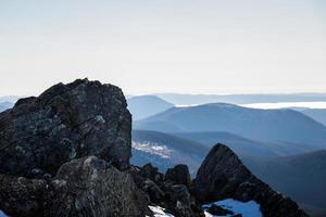 Top of Richardson Mountain in National Park of Gaspe in Quebec, Canada photo