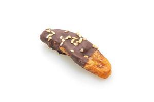 solar sun dried banana chocolate coating or banana dipped chocolate photo