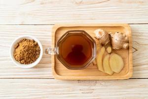 hot and sweet ginger juice glass photo