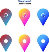 Gradient Location Icons Vector Set