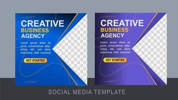 Flyer or social media template with soft color vector