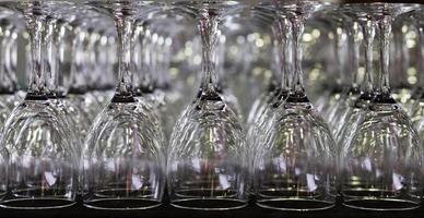 Empty wineglass symmetrical photo