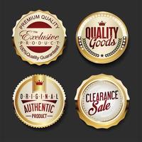 Premium quality golden sale labels collection vector