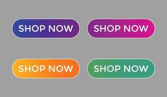 shop now text web buttons icon label ecommerce web button shop or buy vector