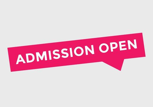 admission open text button web button sign icon label vector