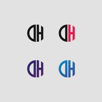 DH letter logo vector template Creative modern shape colorful monogram Circle logo company logo grid logo