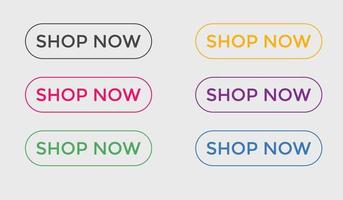 shop now text web buttons icon label ecommerce web button shop or buy vector