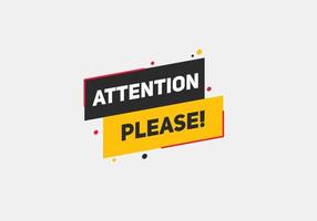 attention please button label sign icon colorful shape web banner for business vector