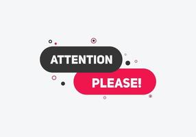 attention please button label sign icon colorful shape web banner for business vector