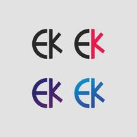 ek carta logo vector plantilla creativa forma moderna colorido monograma círculo logo empresa logo cuadrícula logo