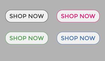 shop now text web buttons icon label ecommerce web button shop or buy vector