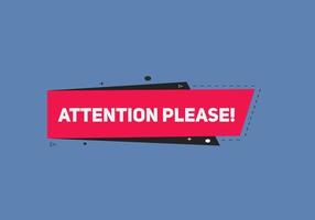attention please button label sign icon colorful shape web banner for business vector
