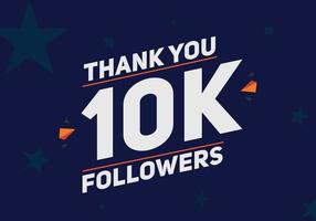 10k followers thank you colorful celebration template social media 10000 followers achievement banner vector