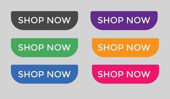 shop now text web buttons icon label ecommerce web button shop or buy vector