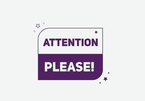 attention please button label sign icon colorful shape web banner for business vector