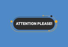 attention please button label sign icon colorful shape web banner for business vector