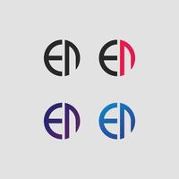 EN letter logo vector template Creative modern shape colorful monogram Circle logo company logo grid logo