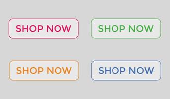 shop now text web buttons icon label ecommerce web button shop or buy vector