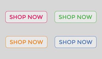 shop now text web buttons icon label ecommerce web button shop or buy vector