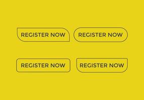 colorful register now text web button set of register now sign icon for web site vector