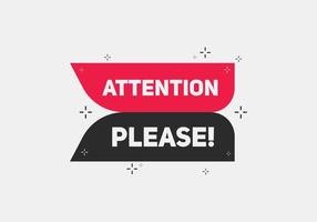 attention please button label sign icon colorful shape web banner for business vector