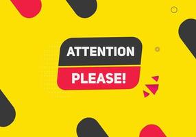 attention please button label sign icon colorful shape web banner for business vector