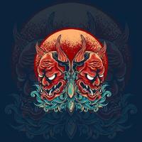 Devil Head Mask Illustration vector
