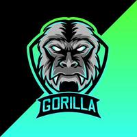 gorilla esport mascot logo vector